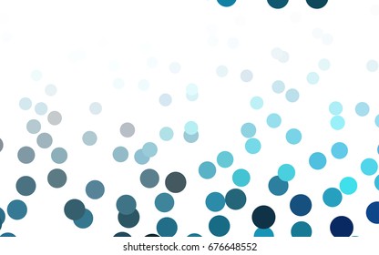 Light BLUE vector banner with circles, spheres. Abstract spots. Background of Art bubbles in halftone style with colored gradient.