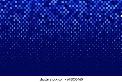 Light BLUE vector banner with circles, spheres. Abstract spots. Background of Art bubbles in halftone style with colored gradient.