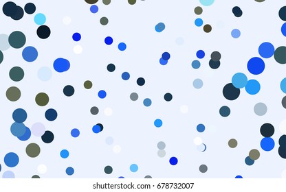 Light BLUE vector banner with circles, spheres. Abstract spots. Background of Art bubbles in halftone style with colored gradient.