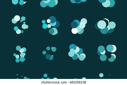 Light BLUE vector banner with circles, spheres. Abstract spots. Background of Art bubbles in halftone style with colored gradient.