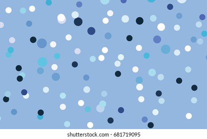 Light BLUE vector banner with circles, spheres. Abstract spots. Background of Art bubbles in halftone style with colored gradient.