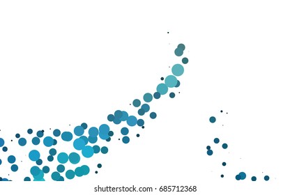 Light BLUE vector banner with circles, spheres. Abstract spots. Background of Art bubbles in halftone style with colored gradient.