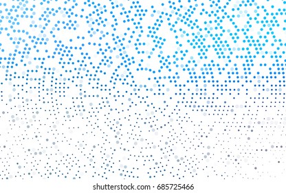 Light BLUE vector banner with circles, spheres. Abstract spots. Background of Art bubbles in halftone style with colored gradient.