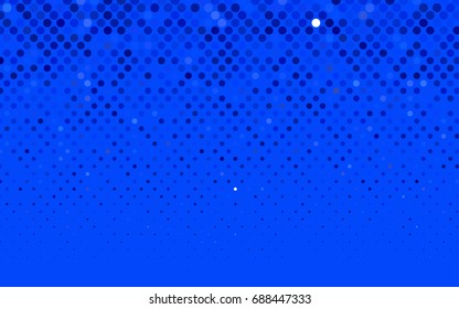 Light BLUE vector banner with circles, spheres. Abstract spots. Background of Art bubbles in halftone style with colored gradient.