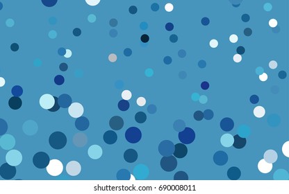 Light BLUE vector banner with circles, spheres. Abstract spots. Background of Art bubbles in halftone style with colored gradient.