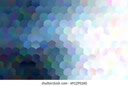 Light BLUE vector banner with circles, spheres. Abstract spots. Background of Art bubbles in halftone style with colored gradient.