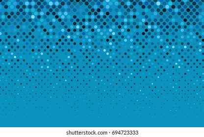 Light BLUE vector banner with circles, spheres. Abstract spots. Background of Art bubbles in halftone style with colored gradient.