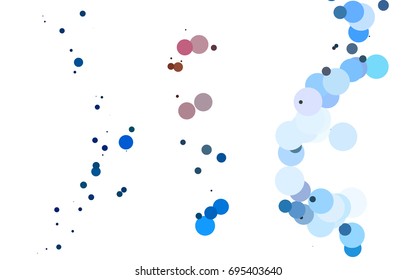 Light BLUE vector banner with circles, spheres. Abstract spots. Background of Art bubbles in halftone style with colored gradient.