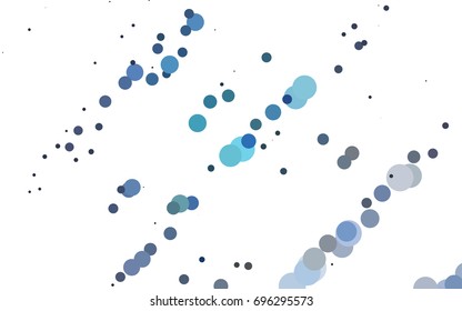Light BLUE vector banner with circles, spheres. Abstract spots. Background of Art bubbles in halftone style with colored gradient.