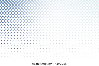 Light BLUE vector banner with circles, spheres. Abstract spots. Background of Art bubbles in halftone style with colored gradient.