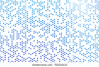 Light BLUE vector banner with circles, spheres. Abstract spots. Background of Art bubbles in halftone style with colored gradient.