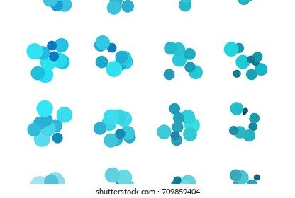 Light BLUE vector banner with circles, spheres. Abstract spots. Background of Art bubbles in halftone style with colored gradient.