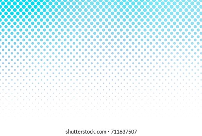 Light BLUE vector banner with circles, spheres. Abstract spots. Background of Art bubbles in halftone style with colored gradient.