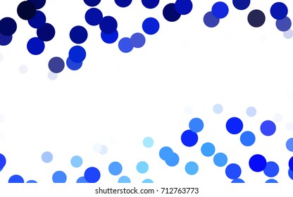 Light BLUE vector banner with circles, spheres. Abstract spots. Background of Art bubbles in halftone style with colored gradient.