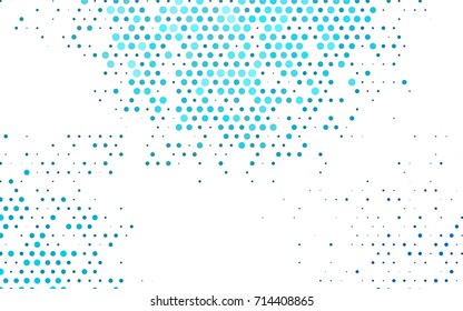 Light BLUE vector banner with circles, spheres. Abstract spots. Background of Art bubbles in halftone style with colored gradient.