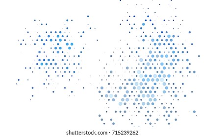 Light BLUE vector banner with circles, spheres. Abstract spots. Background of Art bubbles in halftone style with colored gradient.