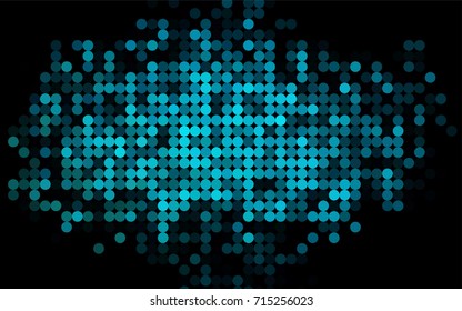 Light BLUE vector banner with circles, spheres. Abstract spots. Background of Art bubbles in halftone style with colored gradient.