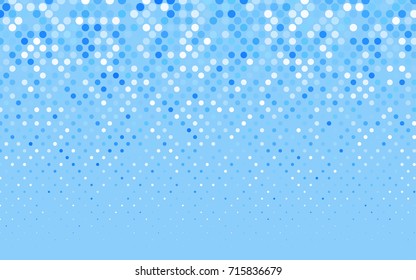 Light BLUE vector banner with circles, spheres. Abstract spots. Background of Art bubbles in halftone style with colored gradient.