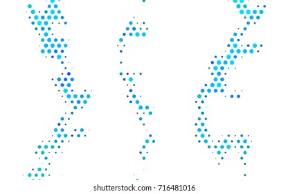 Light BLUE vector banner with circles, spheres. Abstract spots. Background of Art bubbles in halftone style with colored gradient.