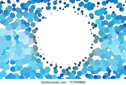 Light BLUE vector banner with circles, spheres. Abstract spots. Background of Art bubbles in halftone style with colored gradient.