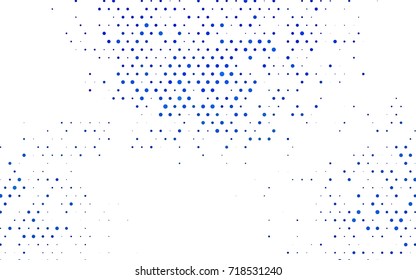 Light BLUE vector banner with circles, spheres. Abstract spots. Background of Art bubbles in halftone style with colored gradient.