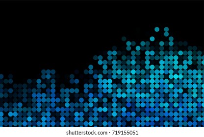 Light BLUE vector banner with circles, spheres. Abstract spots. Background of Art bubbles in halftone style with colored gradient.