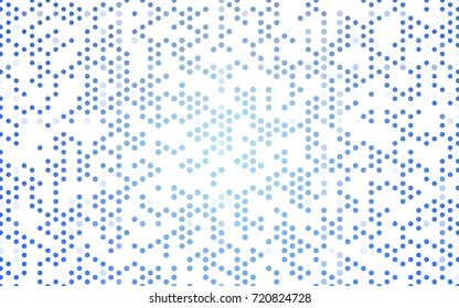 Light BLUE vector banner with circles, spheres. Abstract spots. Background of Art bubbles in halftone style with colored gradient.