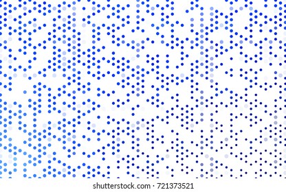 Light BLUE vector banner with circles, spheres. Abstract spots. Background of Art bubbles in halftone style with colored gradient.