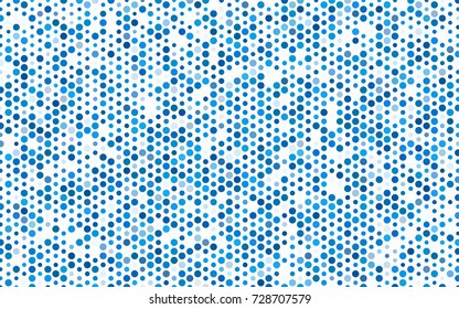 Light BLUE vector banner with circles, spheres. Abstract spots. Background of Art bubbles in halftone style with colored gradient.