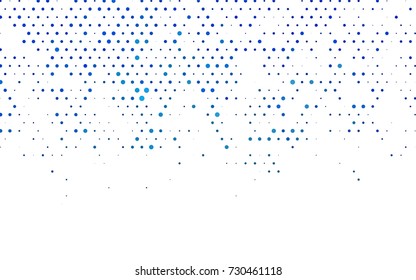 Light BLUE vector banner with circles, spheres. Abstract spots. Background of Art bubbles in halftone style with colored gradient.
