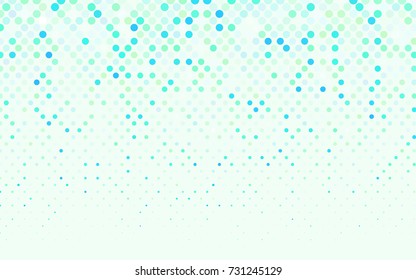 Light BLUE vector banner with circles, spheres. Abstract spots. Background of Art bubbles in halftone style with colored gradient.