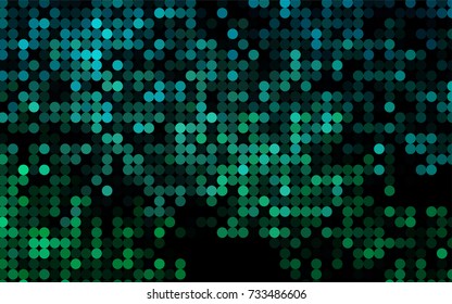 Light BLUE vector banner with circles, spheres. Abstract spots. Background of Art bubbles in halftone style with colored gradient.