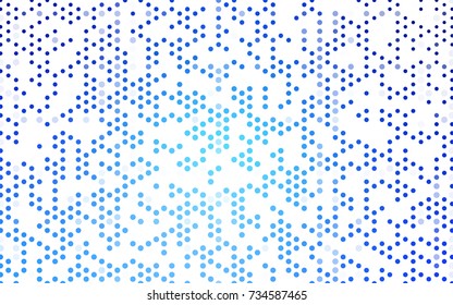 Light BLUE vector banner with circles, spheres. Abstract spots. Background of Art bubbles in halftone style with colored gradient.