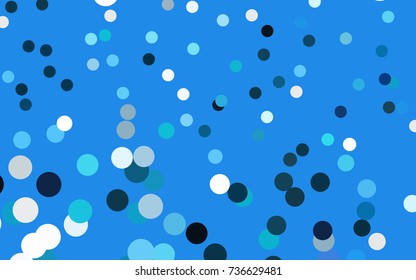 Light BLUE vector banner with circles, spheres. Abstract spots. Background of Art bubbles in halftone style with colored gradient.