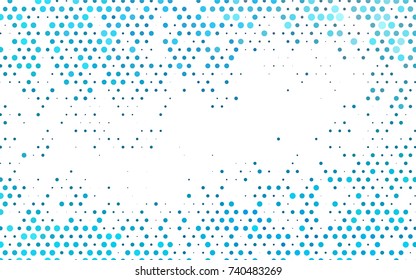 Light BLUE vector banner with circles, spheres. Abstract spots. Background of Art bubbles in halftone style with colored gradient.