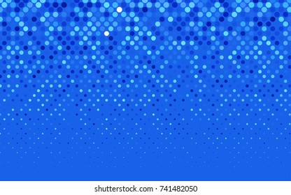 Light BLUE vector banner with circles, spheres. Abstract spots. Background of Art bubbles in halftone style with colored gradient.