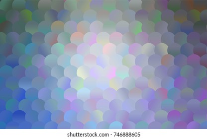 Light BLUE vector banner with circles, spheres. Abstract spots. Background of Art bubbles in halftone style with colored gradient.