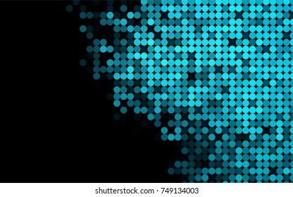 Light BLUE vector banner with circles, spheres. Abstract spots. Background of Art bubbles in halftone style with colored gradient.