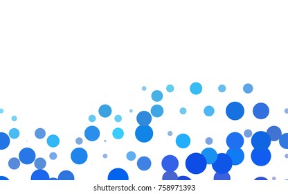 Light BLUE vector banner with circles, spheres. Abstract spots. Background of Art bubbles in halftone style with colored gradient.