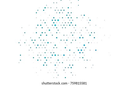 Light BLUE vector banner with circles, spheres. Abstract spots. Background of Art bubbles in halftone style with colored gradient.