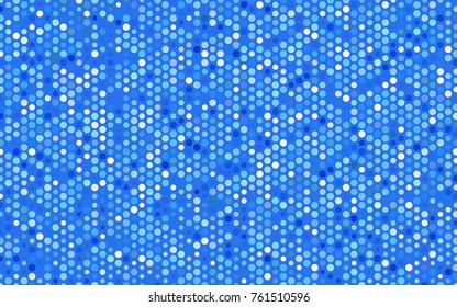 Light BLUE vector banner with circles, spheres. Abstract spots. Background of Art bubbles in halftone style with colored gradient.