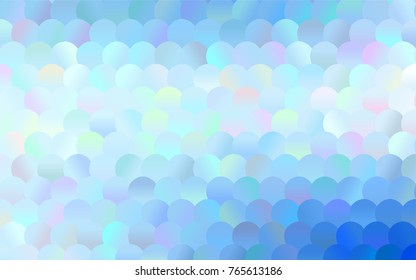 Light BLUE vector banner with circles, spheres. Abstract spots. Background of Art bubbles in halftone style with colored gradient.