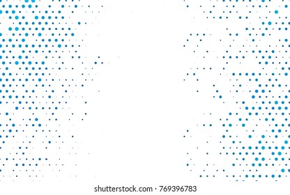 Light BLUE vector banner with circles, spheres. Abstract spots. Background of Art bubbles in halftone style with colored gradient.