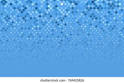 Light BLUE vector banner with circles, spheres. Abstract spots. Background of Art bubbles in halftone style with colored gradient.