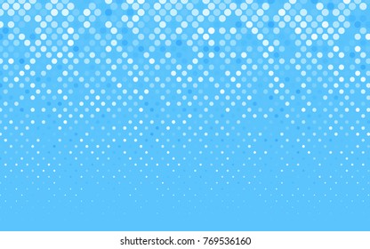 Light BLUE vector banner with circles, spheres. Abstract spots. Background of Art bubbles in halftone style with colored gradient.
