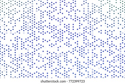 Light BLUE vector banner with circles, spheres. Abstract spots. Background of Art bubbles in halftone style with colored gradient.