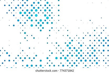 Light BLUE vector banner with circles, spheres. Abstract spots. Background of Art bubbles in halftone style with colored gradient.
