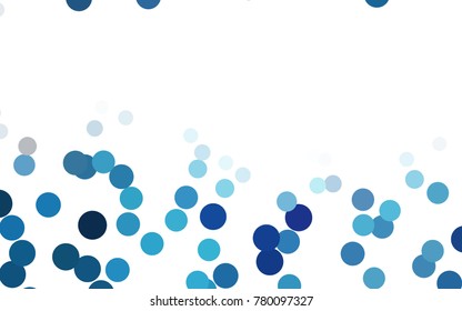 Light BLUE vector banner with circles, spheres. Abstract spots. Background of Art bubbles in halftone style with colored gradient.