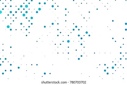 Light BLUE vector banner with circles, spheres. Abstract spots. Background of Art bubbles in halftone style with colored gradient.