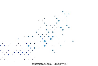 Light BLUE vector banner with circles, spheres. Abstract spots. Background of Art bubbles in halftone style with colored gradient.